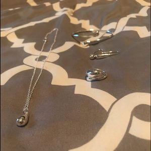 Necklace, bracelet, ring and earrings set